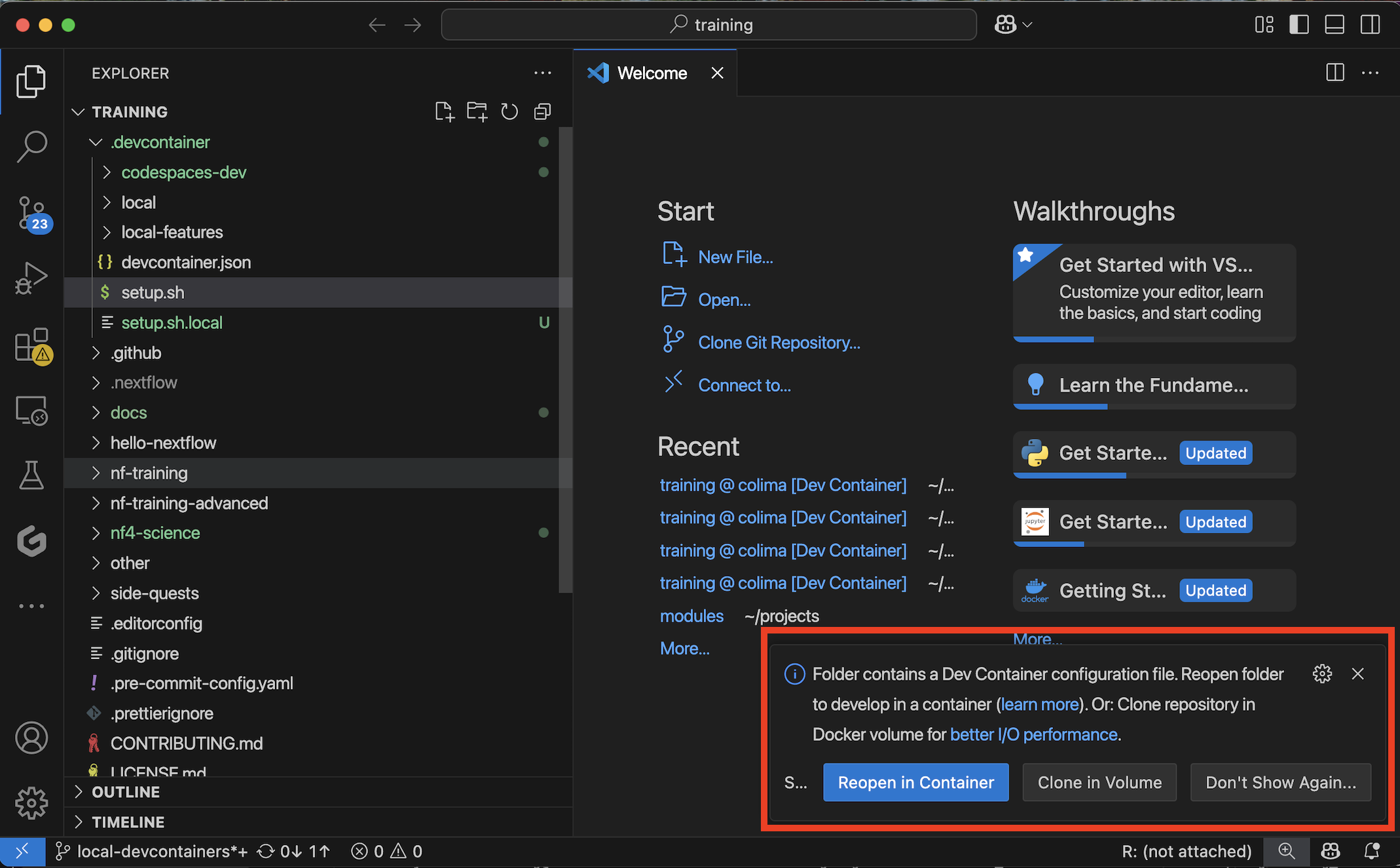 Avís de Reopen in Container